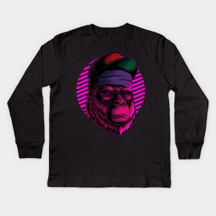 retro neon ape Kids Long Sleeve T-Shirt